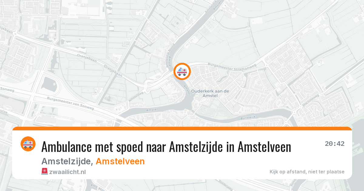 Ambulance met spoed naar Amstelzijde in Amstelveen — 8 aug 2026