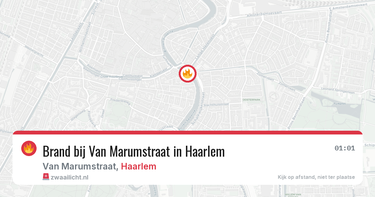 Brand bij Van Marumstraat in Haarlem — 29 mrt 2026