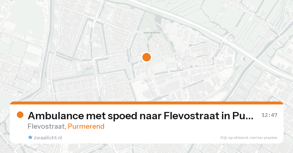 Ambulance met spoed naar Flevostraat in Purmerend — 19 aug 2026