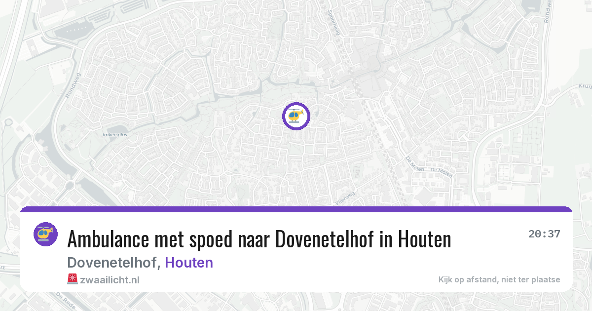 Ambulance met spoed naar Dovenetelhof in Houten — 18 jul 2026
