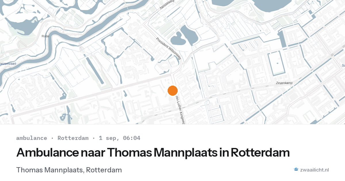 Ambulance naar Thomas Mannplaats in Rotterdam — 1 sep 2026