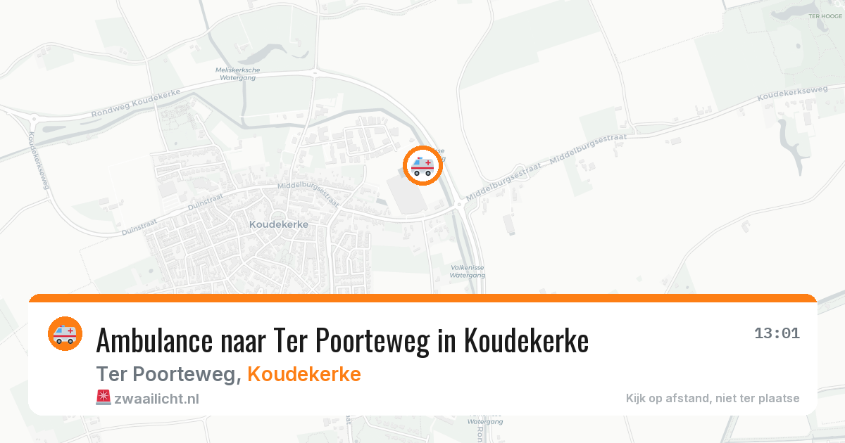 Ambulance naar Ter Poorteweg in Koudekerke — 17 mei 2026