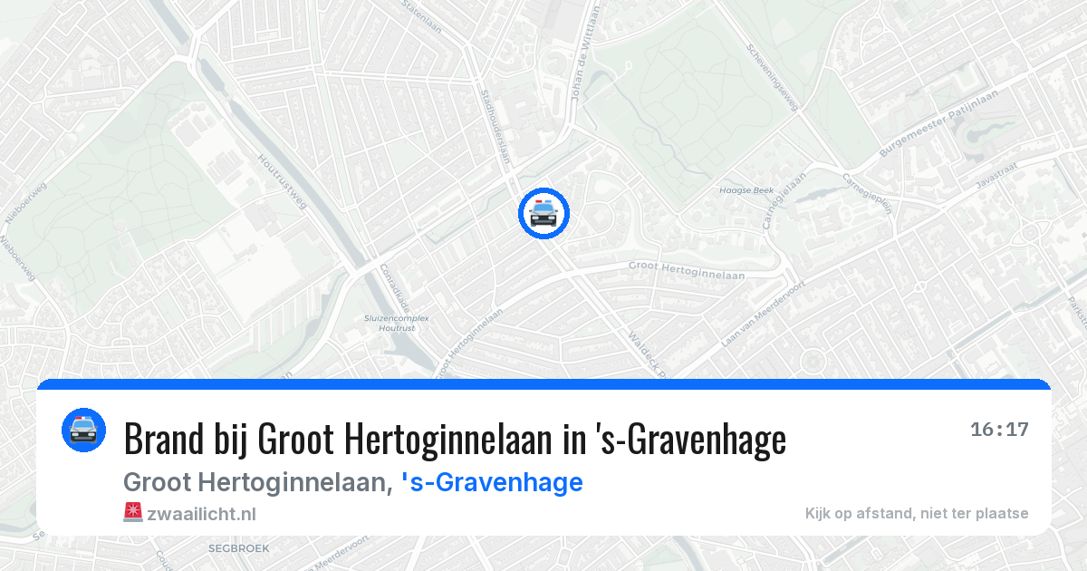 Brand bij Groot Hertoginnelaan in 's-Gravenhage — 14 aug 2026