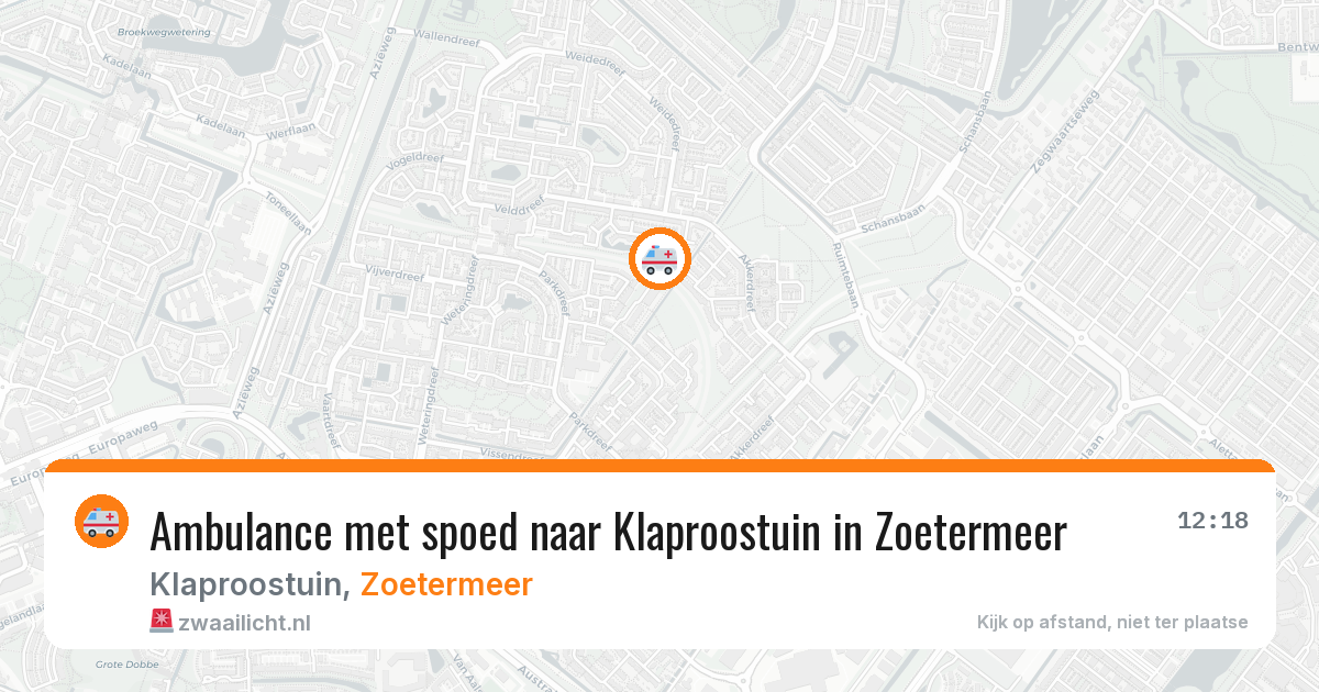 Ambulance met spoed naar Klaproostuin in Zoetermeer — 9 apr 2026