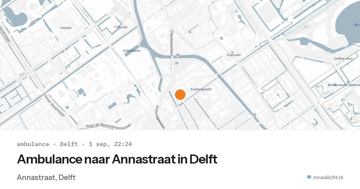 Ambulance naar Annastraat in Delft — 1 sep 2026