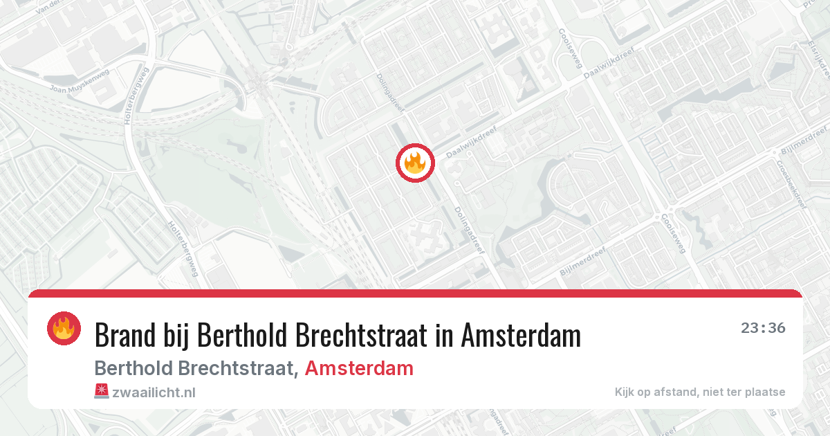 Brand bij Berthold Brechtstraat in Amsterdam — 25 jul 2026