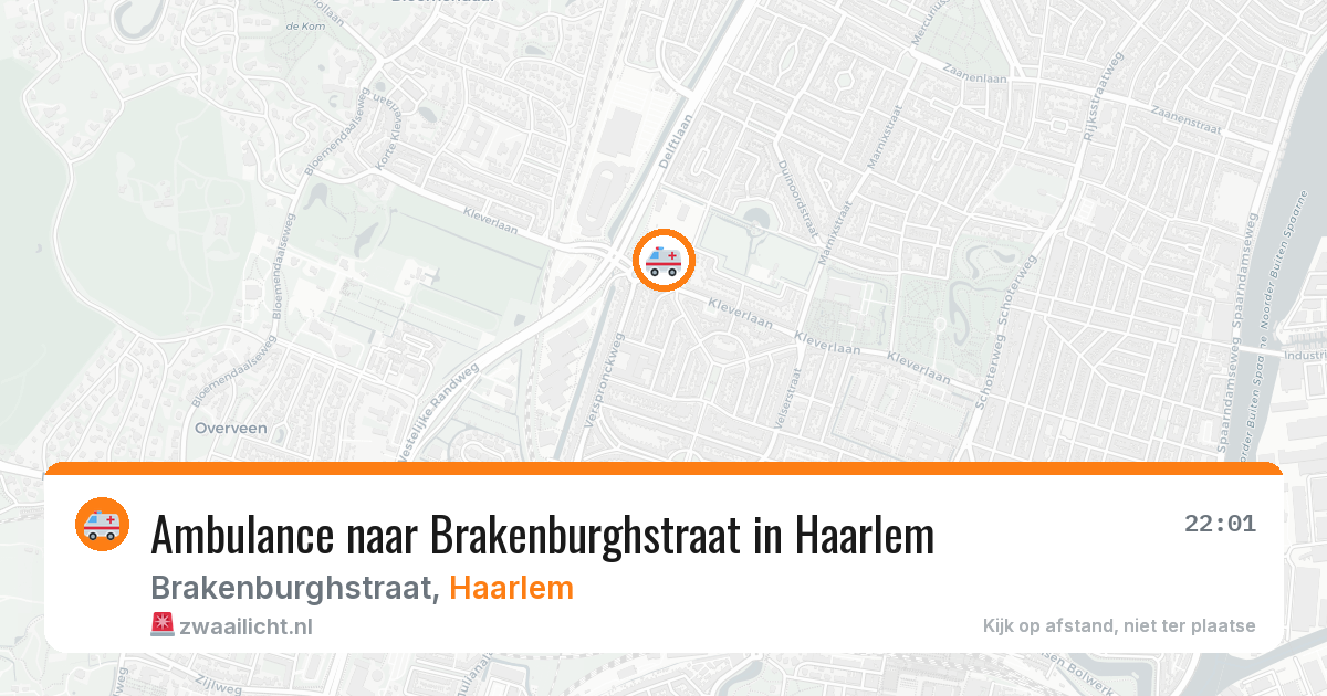 Ambulance naar Brakenburghstraat in Haarlem — 16 jul 2026