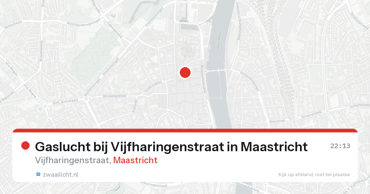 Gaslucht bij Vijfharingenstraat in Maastricht — 21 aug 2026