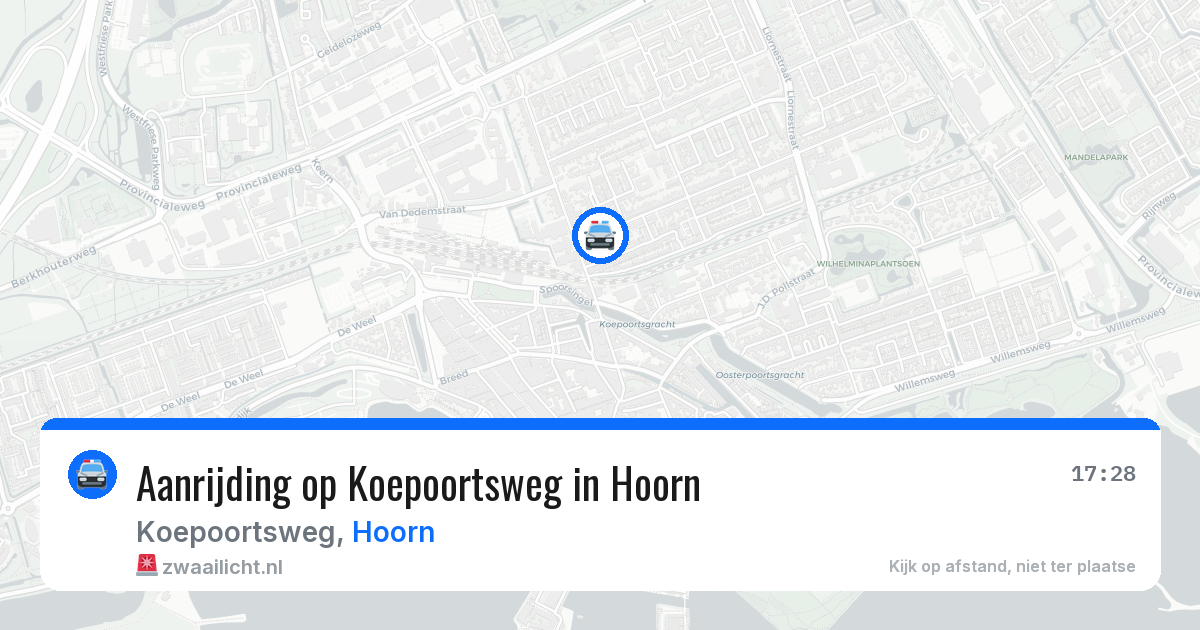 Aanrijding op Koepoortsweg in Hoorn — 26 mrt 2026