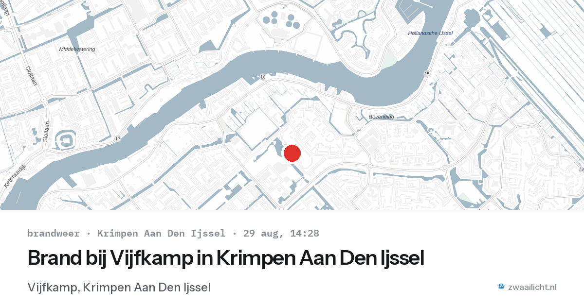 Brand bij Vijfkamp in Krimpen Aan Den Ijssel — 29 aug 2026