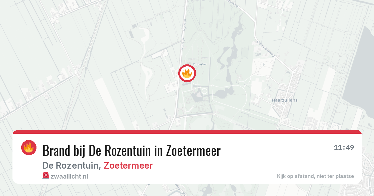 Brand bij De Rozentuin in Zoetermeer — 11 mei 2026