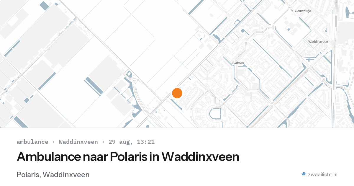 Ambulance naar Polaris in Waddinxveen — 29 aug 2026