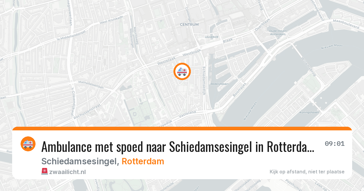 Ambulance met spoed naar Schiedamsesingel in Rotterdam — 15 mrt 2026