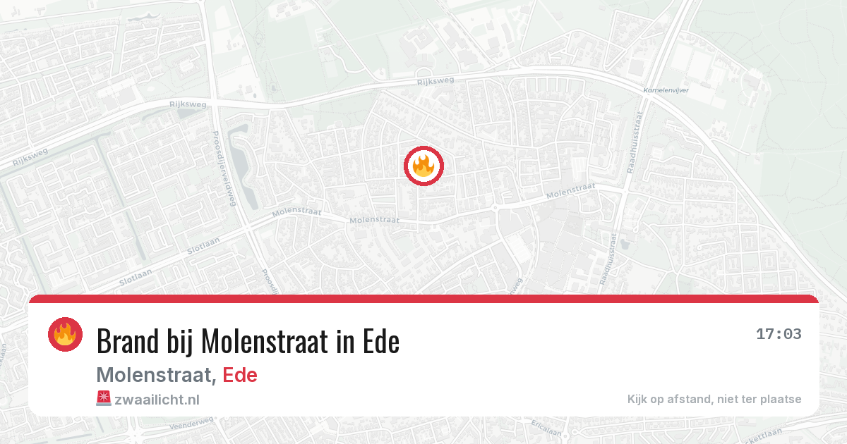 Brand bij Molenstraat in Ede — 13 aug 2026