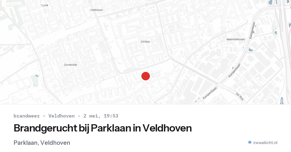 Brandgerucht bij Parklaan in Veldhoven — 2 mei 2026