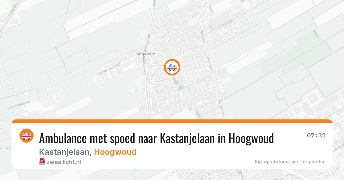 Ambulance met spoed naar Kastanjelaan in Hoogwoud — 18 apr 2026