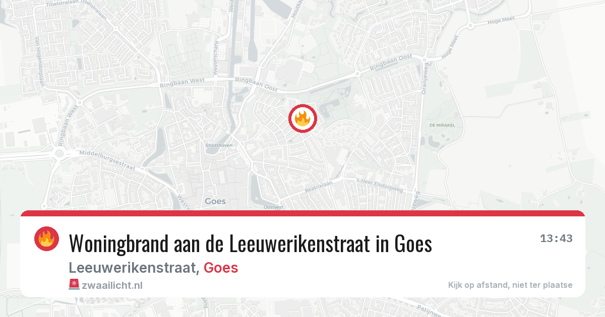 Woningbrand aan de Leeuwerikenstraat in Goes — 20 mrt 2026