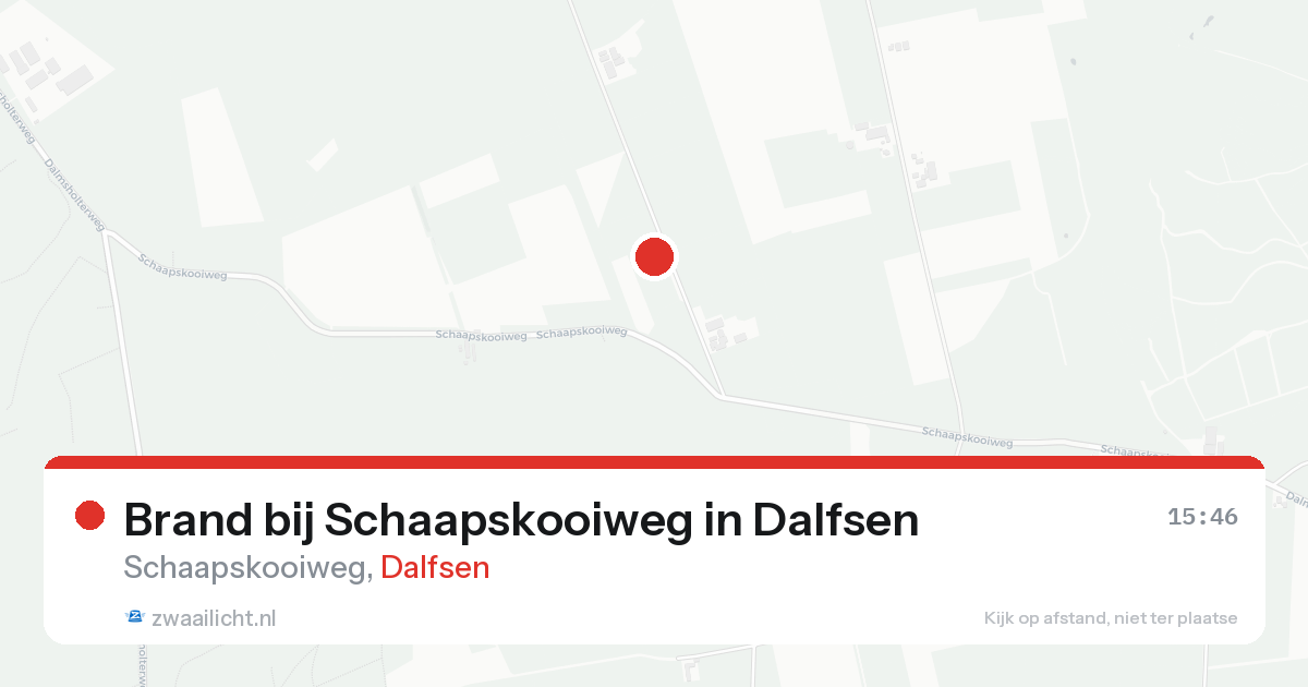 Brand bij Schaapskooiweg in Dalfsen — 16 aug 2026