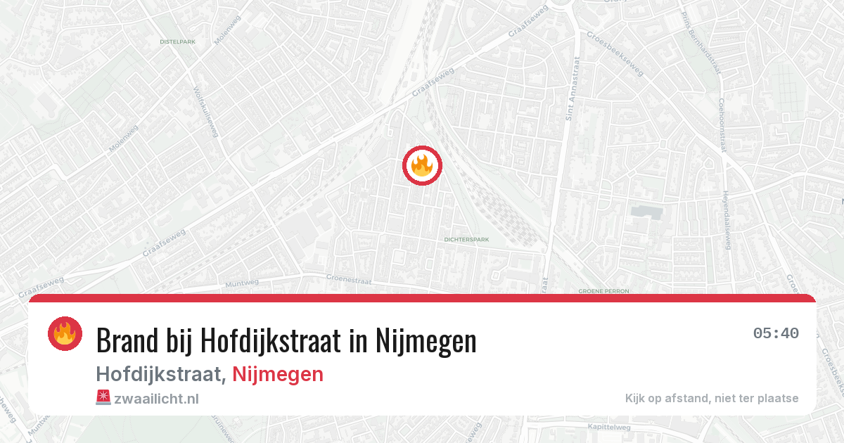 Brand bij Hofdijkstraat in Nijmegen — 15 mei 2026