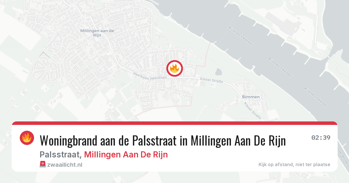 Woningbrand aan de Palsstraat in Millingen Aan De Rijn — 11 mrt 2026