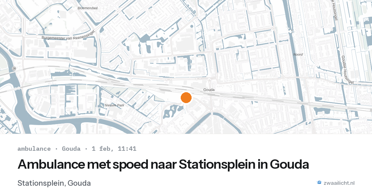 Ambulance met spoed naar Stationsplein in Gouda — 1 feb 2026