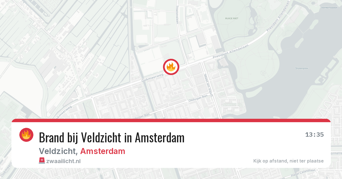 Brand bij Veldzicht in Amsterdam — 29 mei 2026