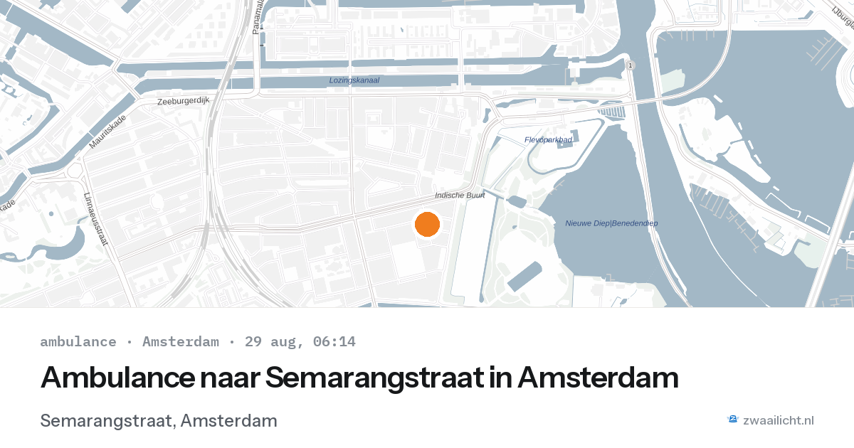 Ambulance naar Semarangstraat in Amsterdam — 29 aug 2026