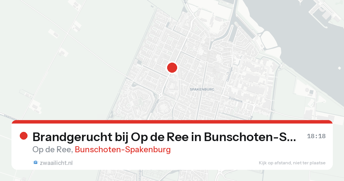 Brandgerucht bij Op de Ree in Bunschoten-Spakenburg — 21 aug 2026