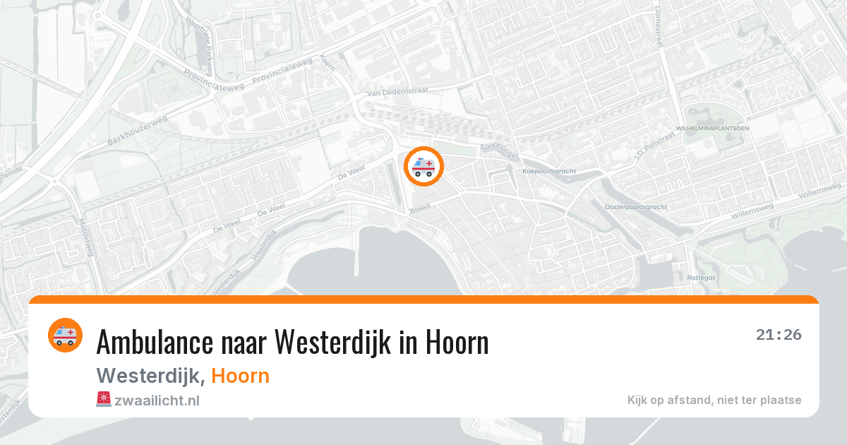 Ambulance naar Westerdijk in Hoorn — 1 apr 2026