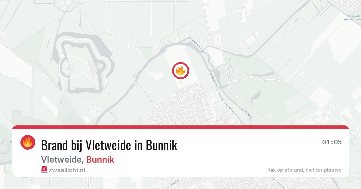 Brand bij Vletweide in Bunnik — 3 aug 2026