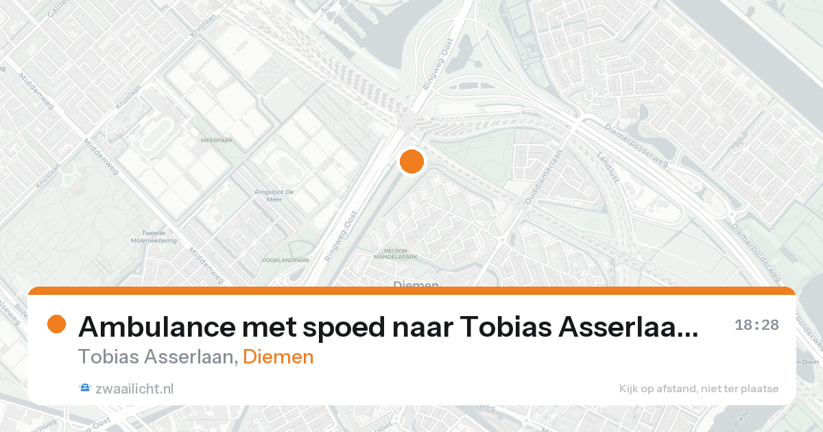 Ambulance met spoed naar Tobias Asserlaan in Diemen — 15 aug 2026