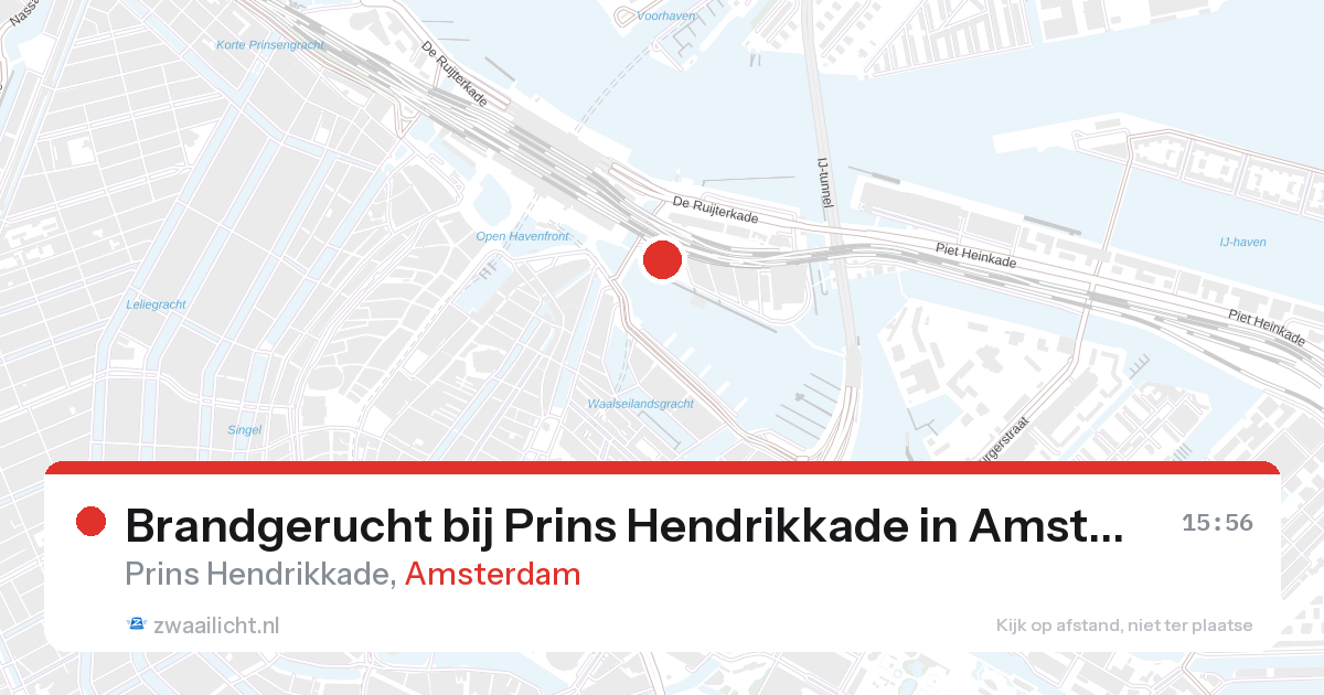 Brandgerucht bij Prins Hendrikkade in Amsterdam — 27 aug 2026