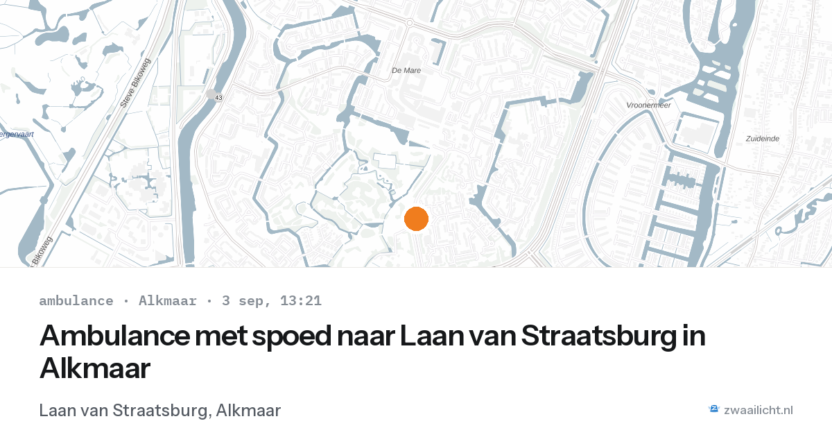 Ambulance met spoed naar Laan van Straatsburg in Alkmaar — 3 sep 2026