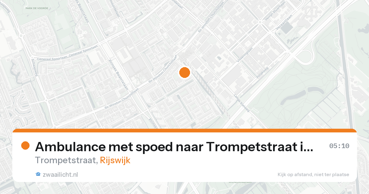 Ambulance met spoed naar Trompetstraat in Rijswijk — 16 aug 2026