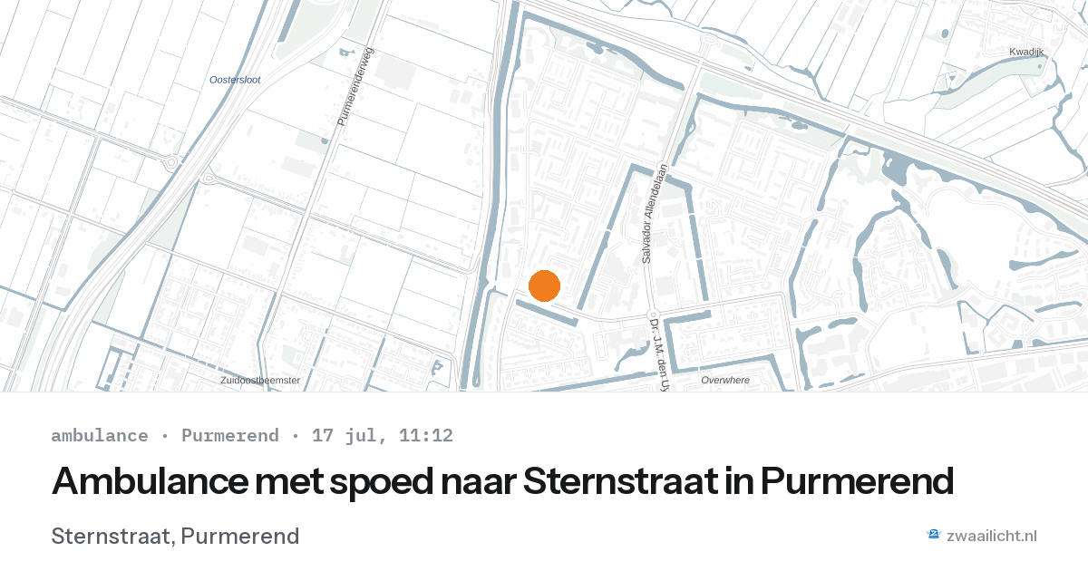 Ambulance met spoed naar Sternstraat in Purmerend — 17 jul 2026