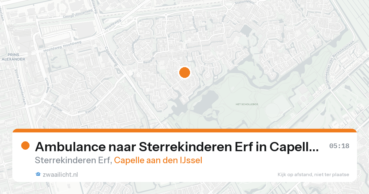 Ambulance naar Sterrekinderen Erf in Capelle aan den IJssel — 20 aug 2026