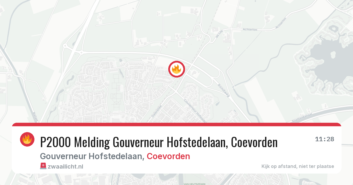 P2000 Melding Gouverneur Hofstedelaan, Coevorden — 26 jul 2026