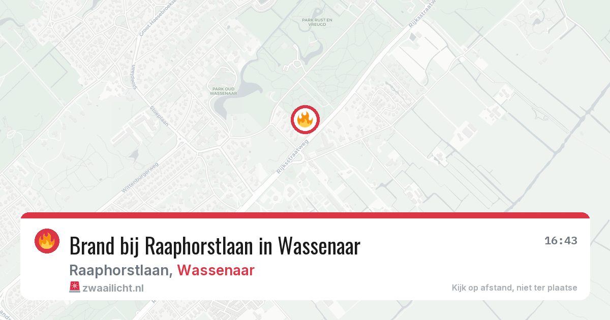 Brand bij Raaphorstlaan in Wassenaar — 29 mei 2026