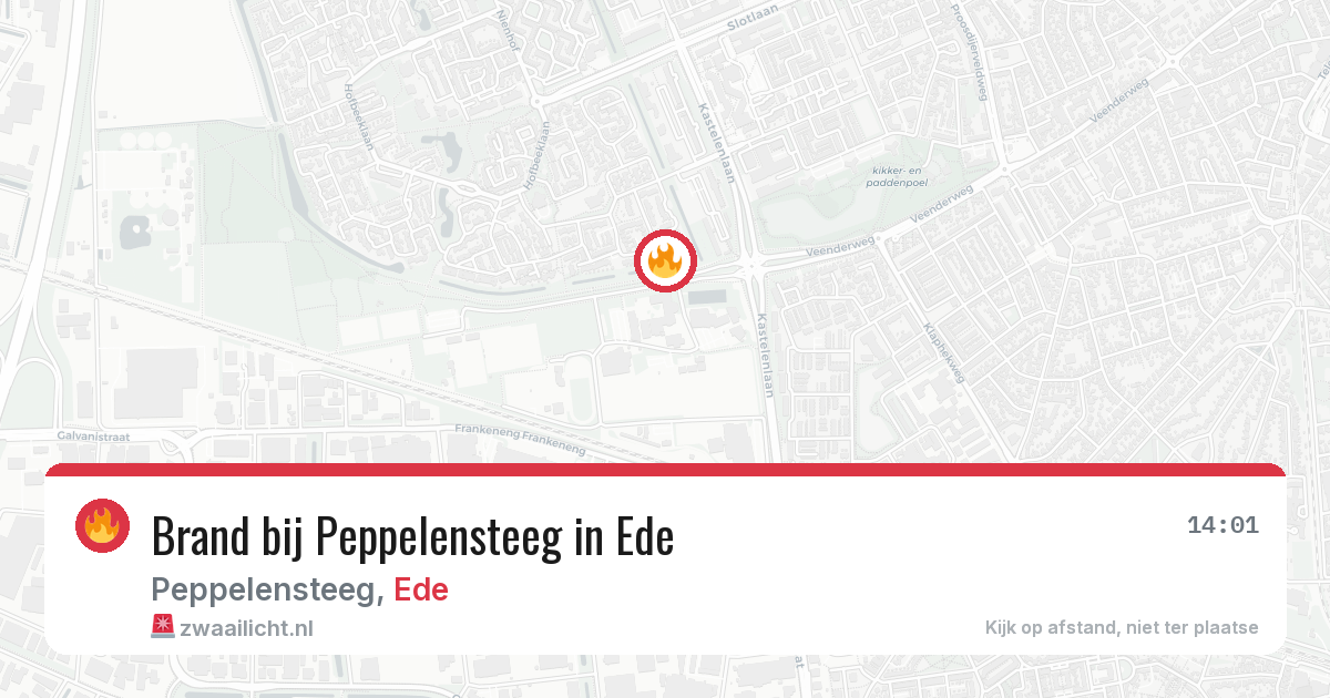 Brand bij Peppelensteeg in Ede — 12 aug 2026