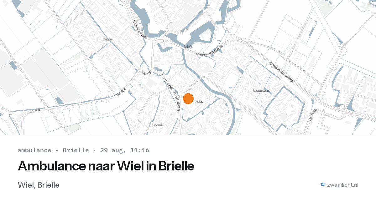 Ambulance naar Wiel in Brielle — 29 aug 2026
