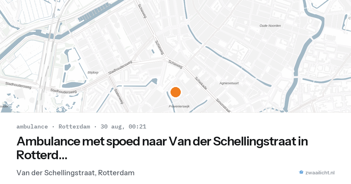Ambulance met spoed naar Van der Schellingstraat in Rotterdam — 29 aug 2026