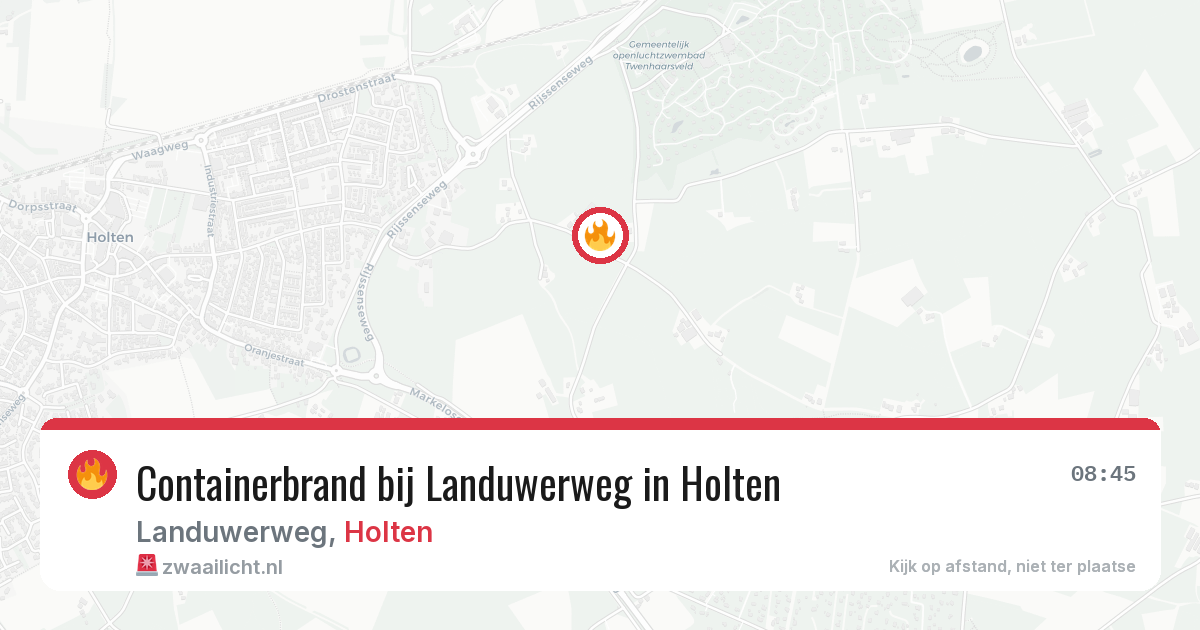 Containerbrand bij Landuwerweg in Holten — 20 feb 2026