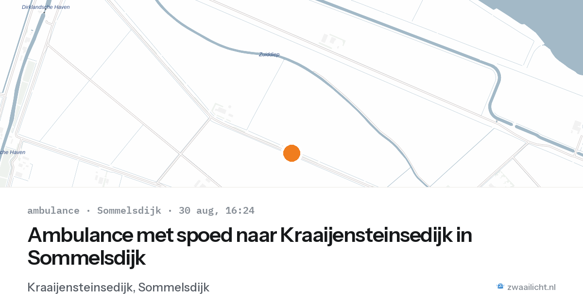 Ambulance met spoed naar Kraaijensteinsedijk in Sommelsdijk — 30 aug 2026
