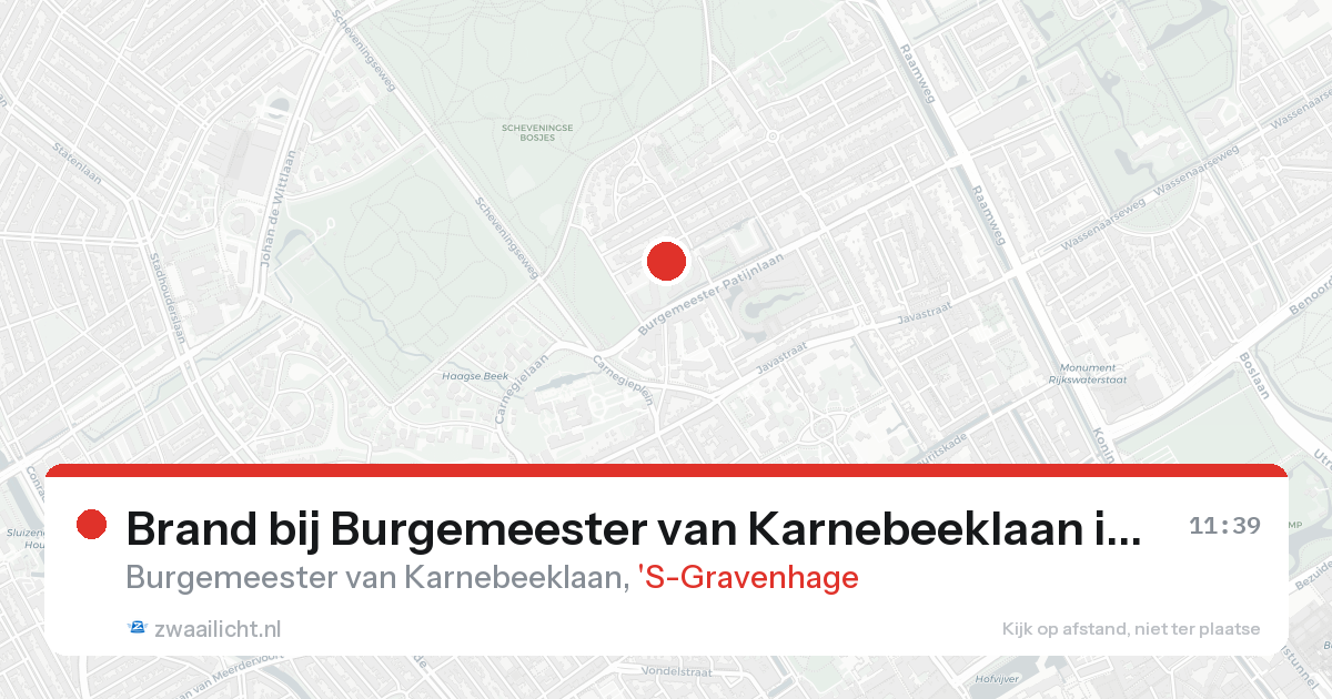 Brand bij Burgemeester van Karnebeeklaan in 'S-Gravenhage — 25 aug 2026