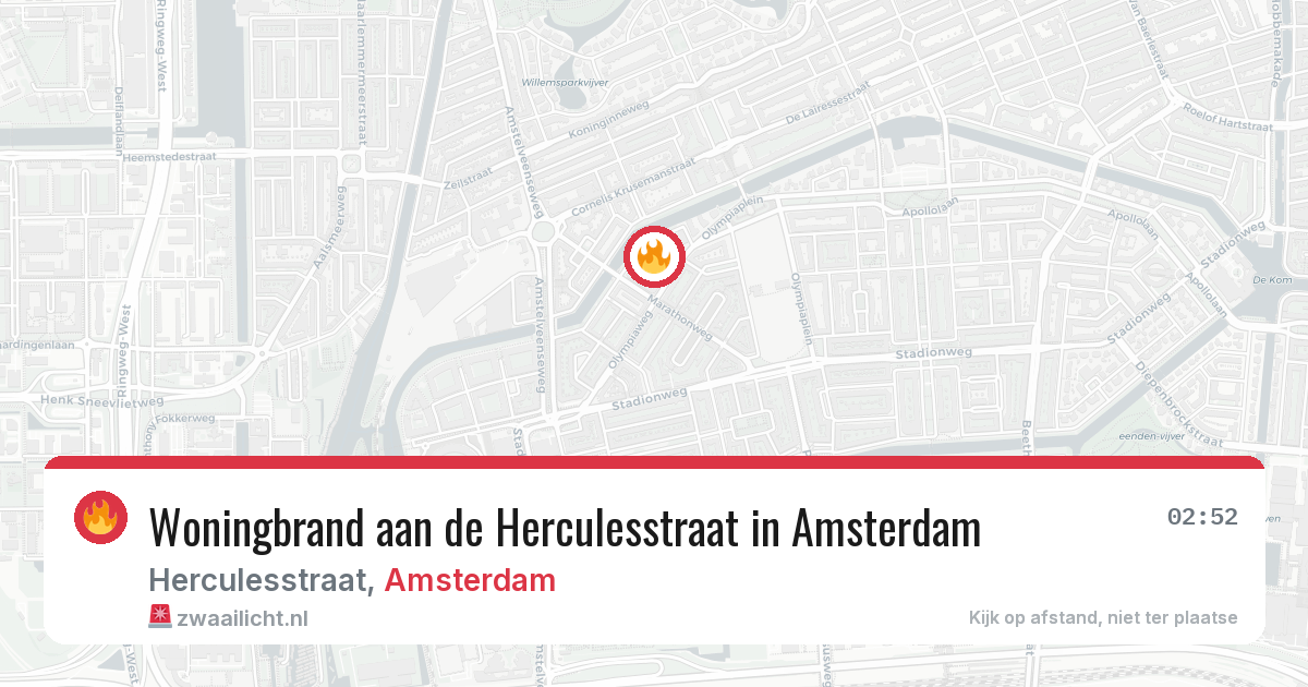 Woningbrand aan de Herculesstraat in Amsterdam — 6 mrt 2026