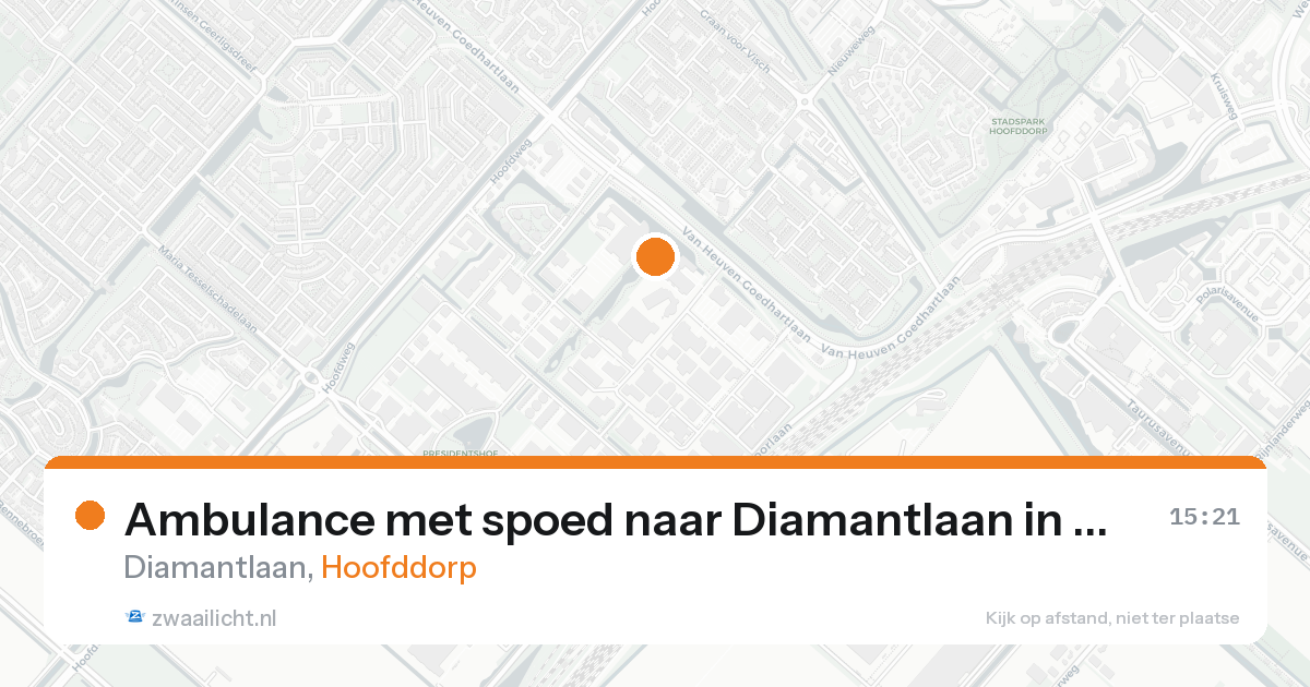 Ambulance met spoed naar Diamantlaan in Hoofddorp — 17 aug 2026