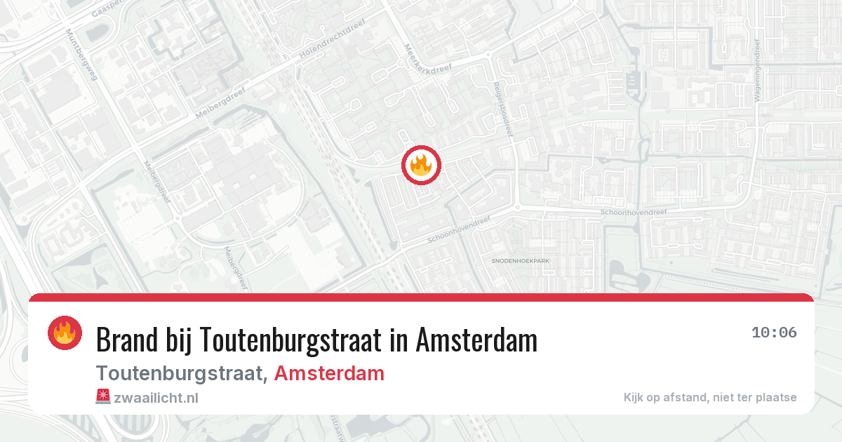 Brand bij Toutenburgstraat in Amsterdam — 28 jun 2026