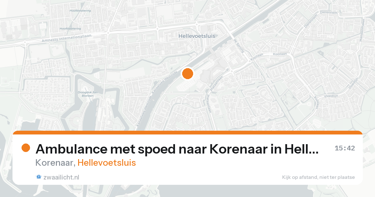 Ambulance met spoed naar Korenaar in Hellevoetsluis — 24 aug 2026