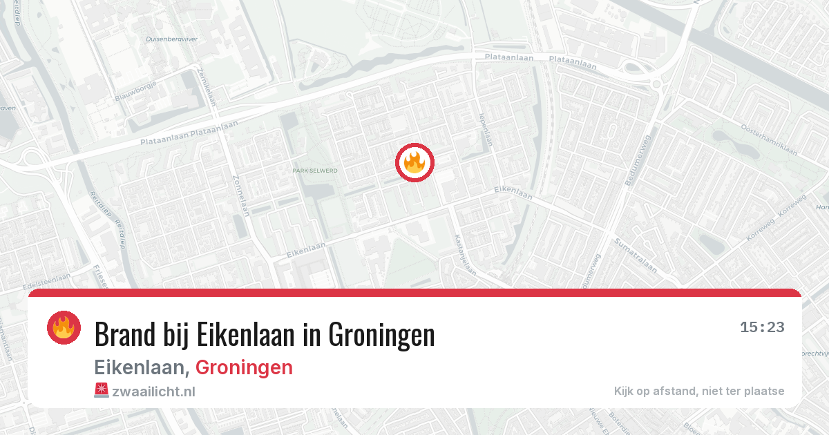 Brand bij Eikenlaan in Groningen — 13 aug 2026