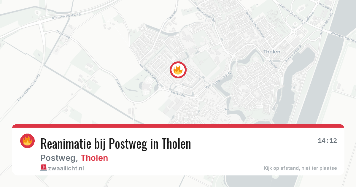 Reanimatie bij Postweg in Tholen — 18 mei 2026